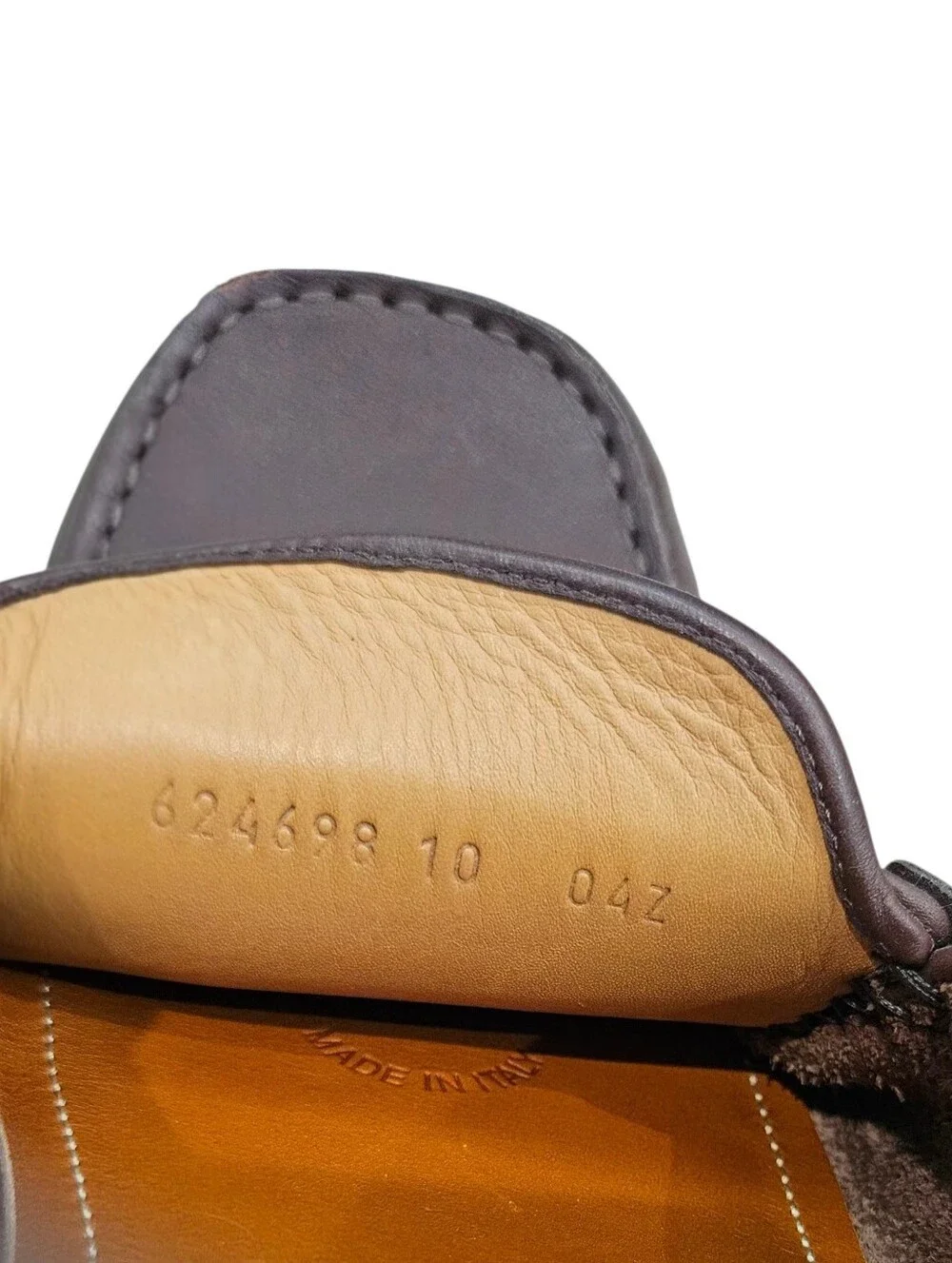 Gucci Men's Ayrton Horsebit Web Driver Loafers – Cocoa Brown Leather – Size 42